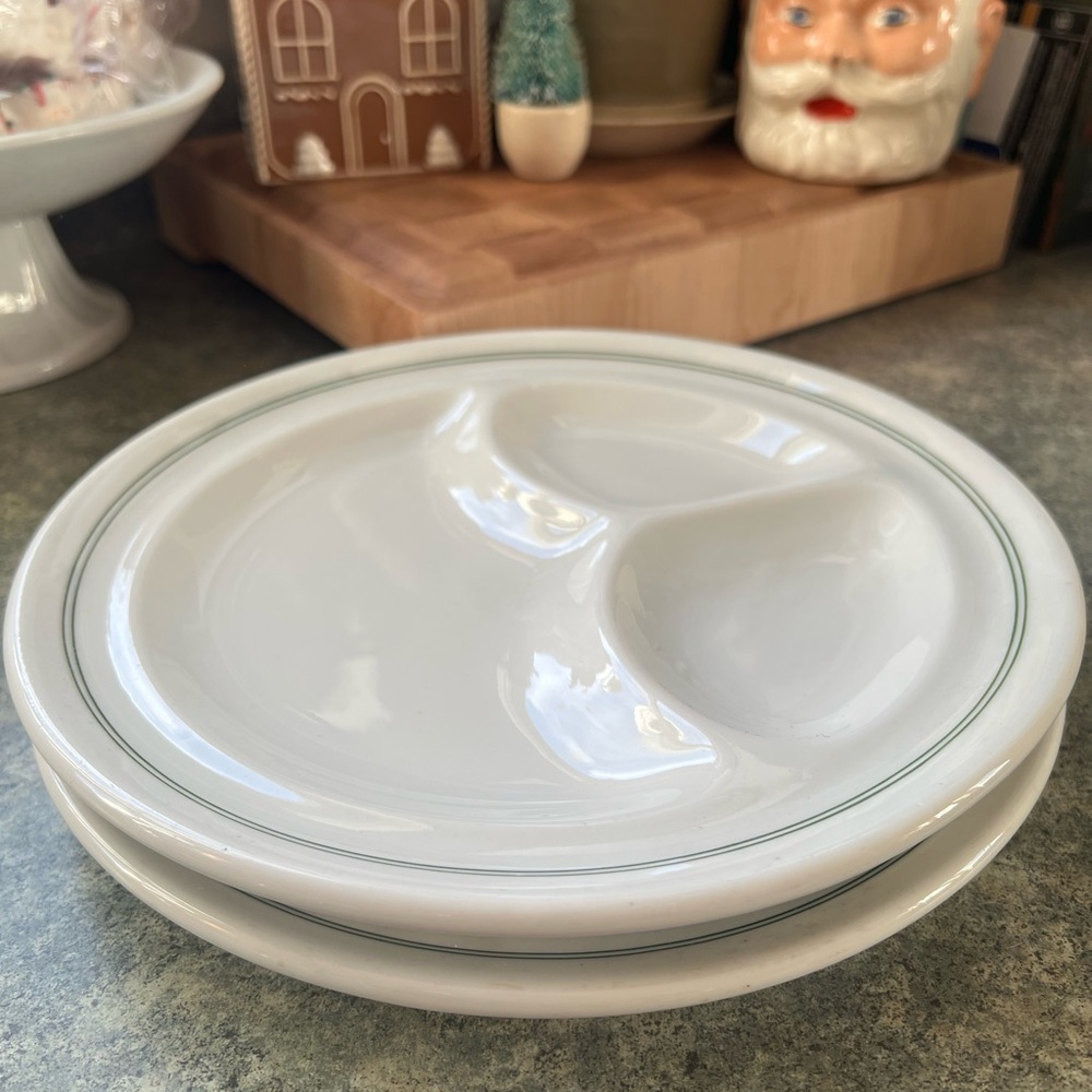 Set of 2 Vintage Mayer China 9.5” Divided Restaurant Ware Plates